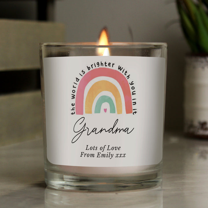 Personalised You Make The World Brighter Rainbow Scented Jar Candle - part of the Gifts Finder Personalised Jar Candles collection