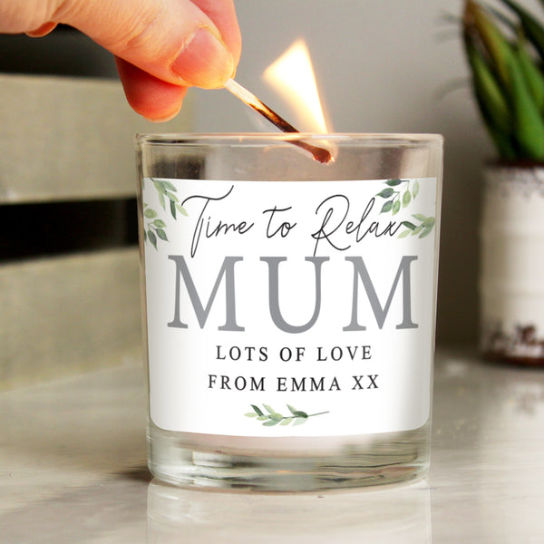 Buy Personalised Botanical Scented Jar Candle at www.giftsfinder.co.uk