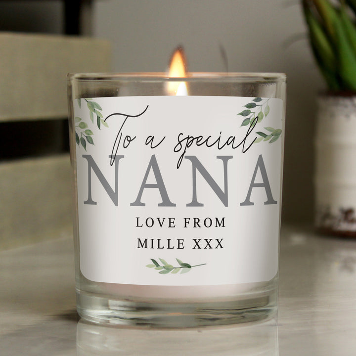 Personalised Botanical Leaves Scented Jar Candle - part of the Gifts Finder Candles & Reed Diffusers collection