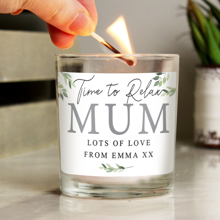 Personalised Botanical Leaves Scented Jar Candle - part of the Gifts Finder Candles & Reed Diffusers collection