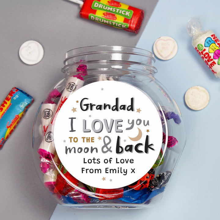 Buy Personalised To the Moon and Back Sweet Jar at www.giftsfinder.co.uk