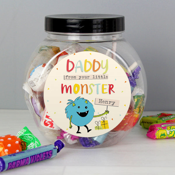 Buy Personalised Little Monster Sweet Jar at www.giftsfinder.co.uk