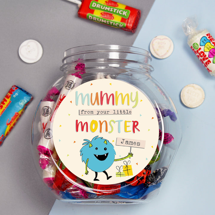 Buy Personalised Little Monster Sweet Jar at www.giftsfinder.co.uk