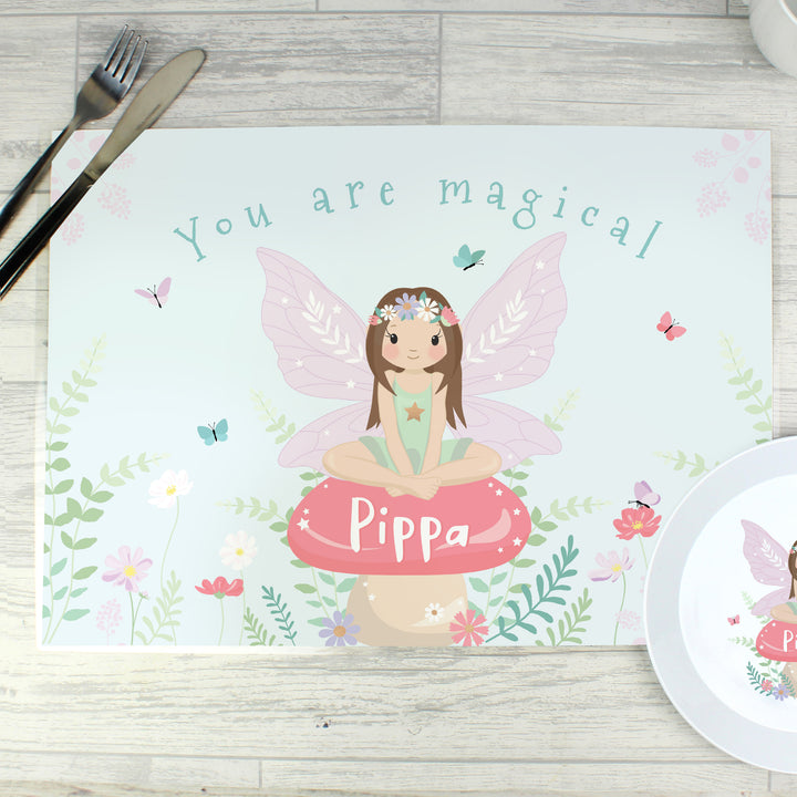 Personalised Toadstool Fairy Placemat in gift category Personalised Children's Placemats