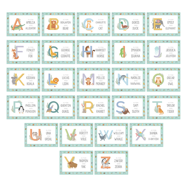 Buy Personalised Animal Alphabet Placemat available now at www.giftsfinder.co.uk