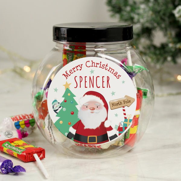 Personalised Santa Sweet Jar in gift category Personalised Sweet Jars