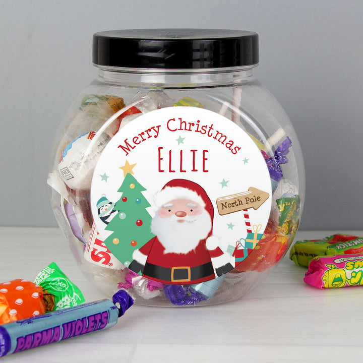 Personalised Santa Sweet Jar in gift category Personalised Sweet Jars