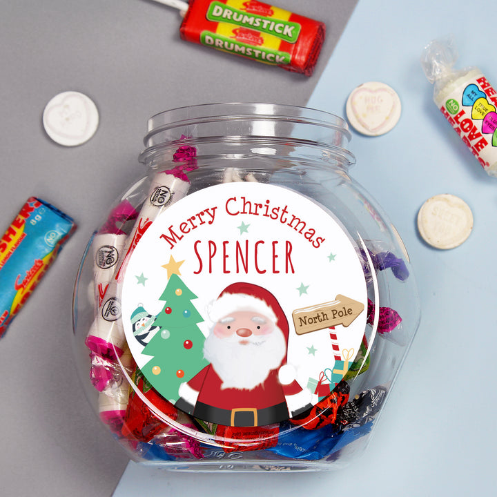 Personalised Santa Sweet Jar in gift category Personalised Sweet Jars