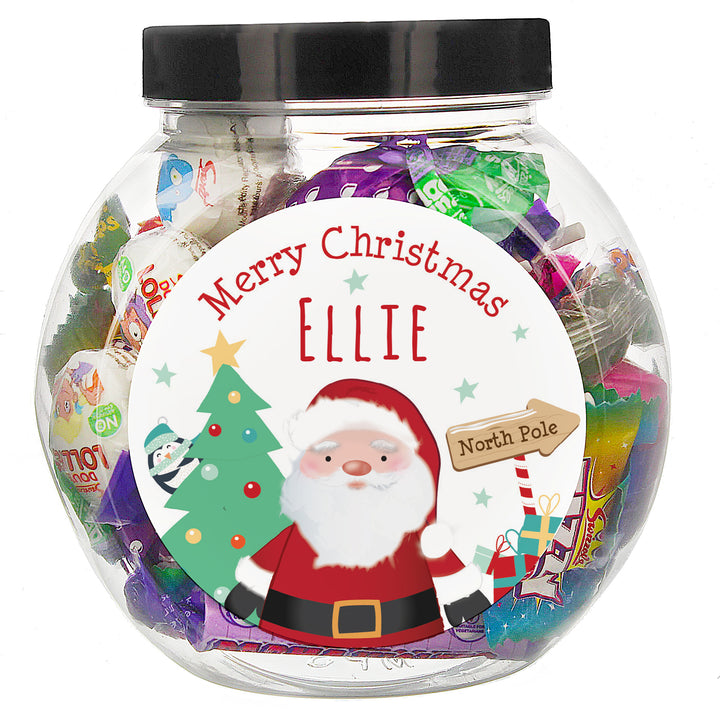 Personalised Santa Sweet Jar in gift category Personalised Sweet Jars