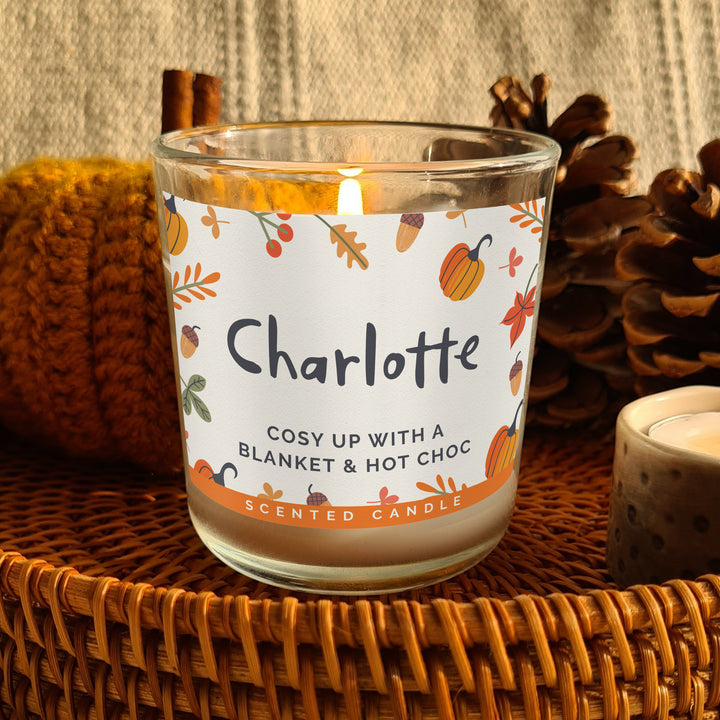 Buy Personalised Pumpkin Scented Jar Candle at www.giftsfinder.co.uk