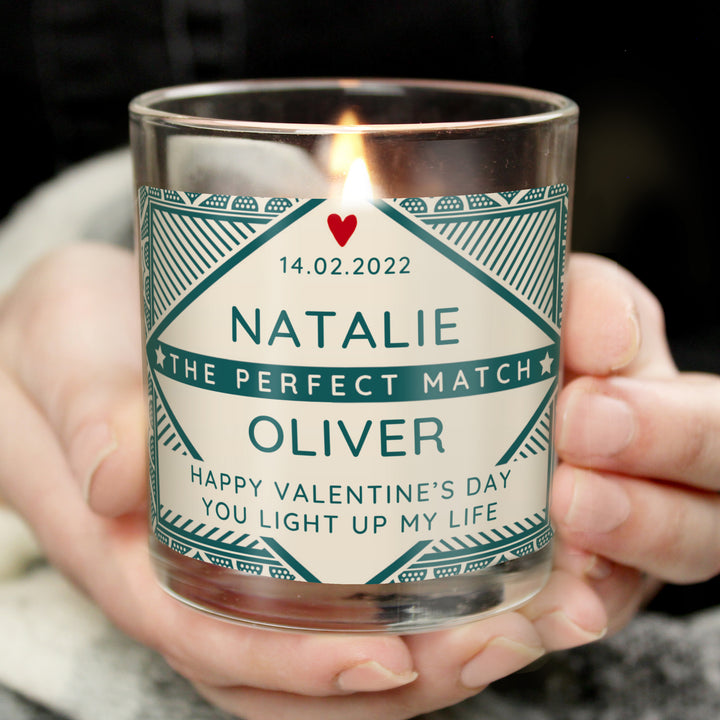 Personalised The Perfect Match Scented Jar Candle - part of the Candles & Reed Diffusers collection