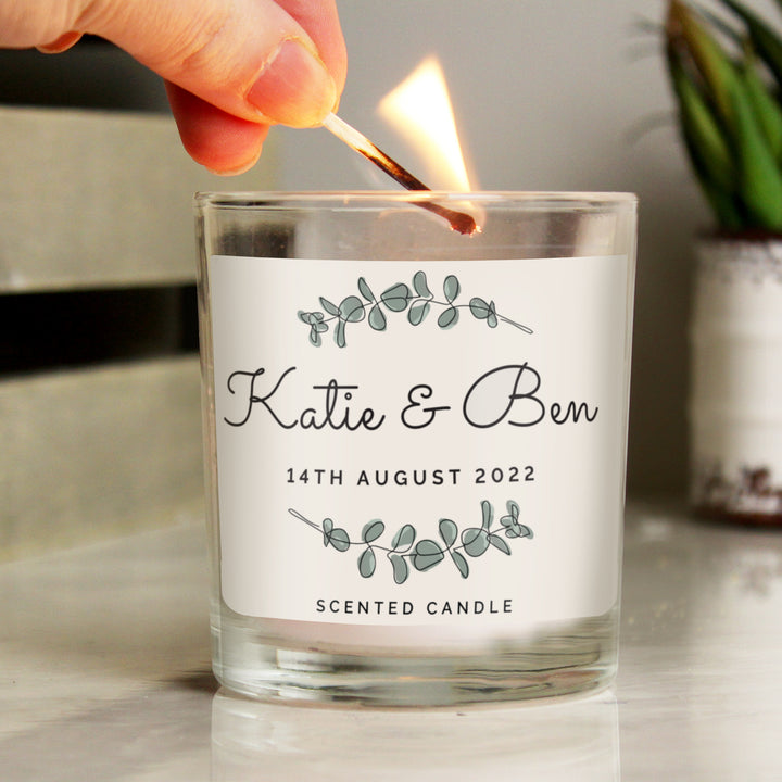 Buy Personalised Botanical Jar Candle available now at www.giftsfinder.co.uk