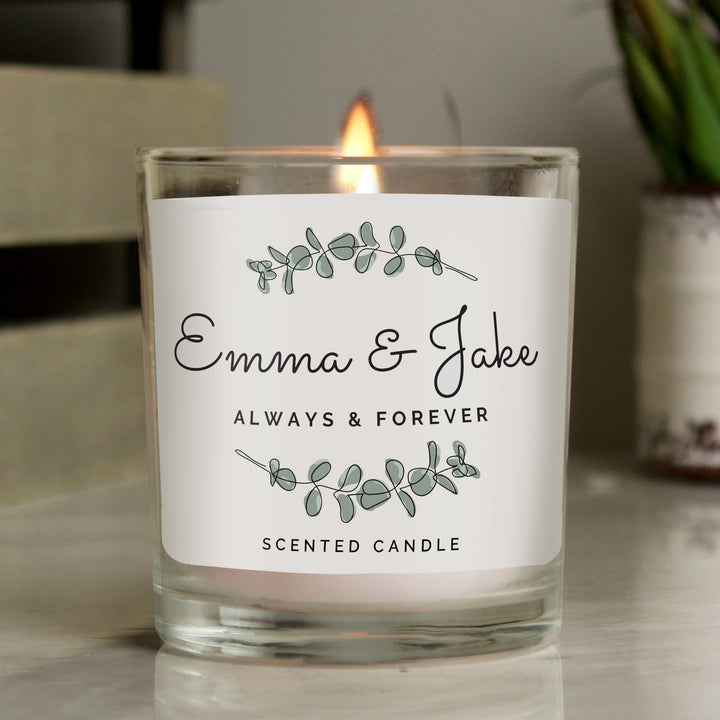 Buy Personalised Botanical Jar Candle available now at www.giftsfinder.co.uk