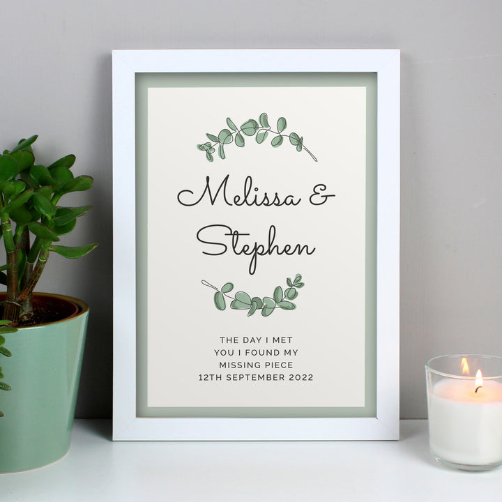 Buy Personalised Botanical A4 White Framed Print available now at www.giftsfinder.co.uk