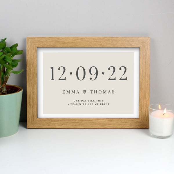 Buy Personalised Free Text Landscape A4 Oak Framed Print available now at www.giftsfinder.co.uk