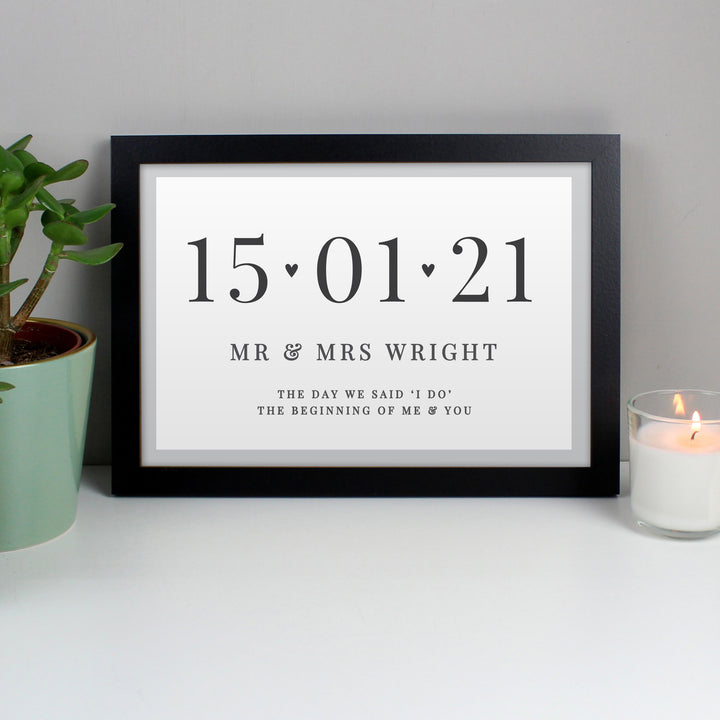 Buy Personalised Free Text Landscape A4 Black Framed Print available now at www.giftsfinder.co.uk