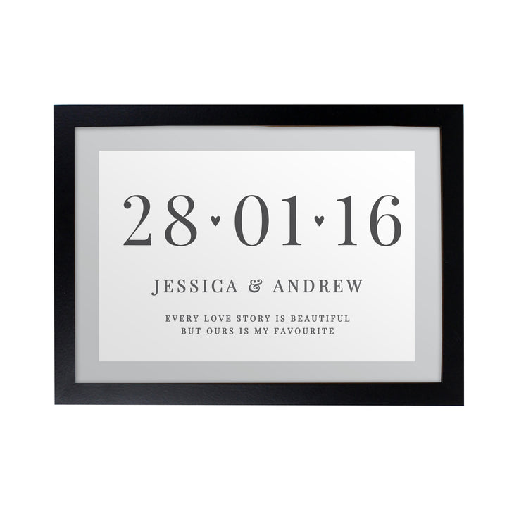 Buy Personalised Free Text Landscape A4 Black Framed Print available now at www.giftsfinder.co.uk