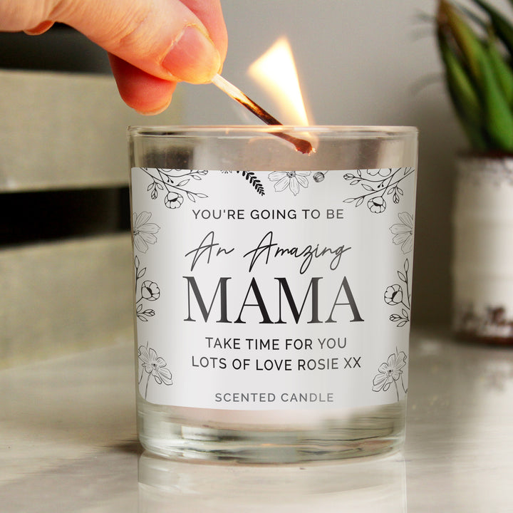 Personalised Mothers Day Floral Jar Candle - part of the Gifts Finder Personalised Candles collection