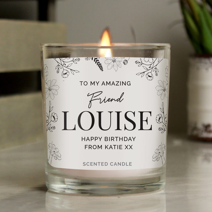 Buy Personalised Mothers Day Floral Scented Jar Candle available now at www.giftsfinder.co.uk