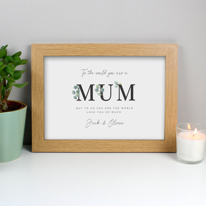 Buy Personalised Botanical Mum A4 Oak Framed Print available now at www.giftsfinder.co.uk