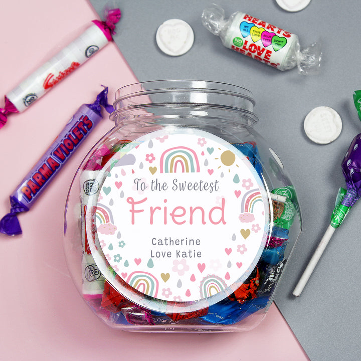 Personalised Rainbows & Sunshine Sweet Jar in gift category Personalised Sweets