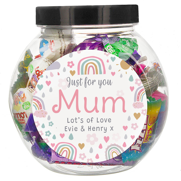 Personalised Rainbows & Sunshine Sweet Jar in gift category Personalised Sweets