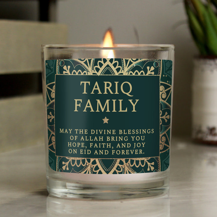 Buy Personalised Eid Jar Candle available now at www.giftsfinder.co.uk