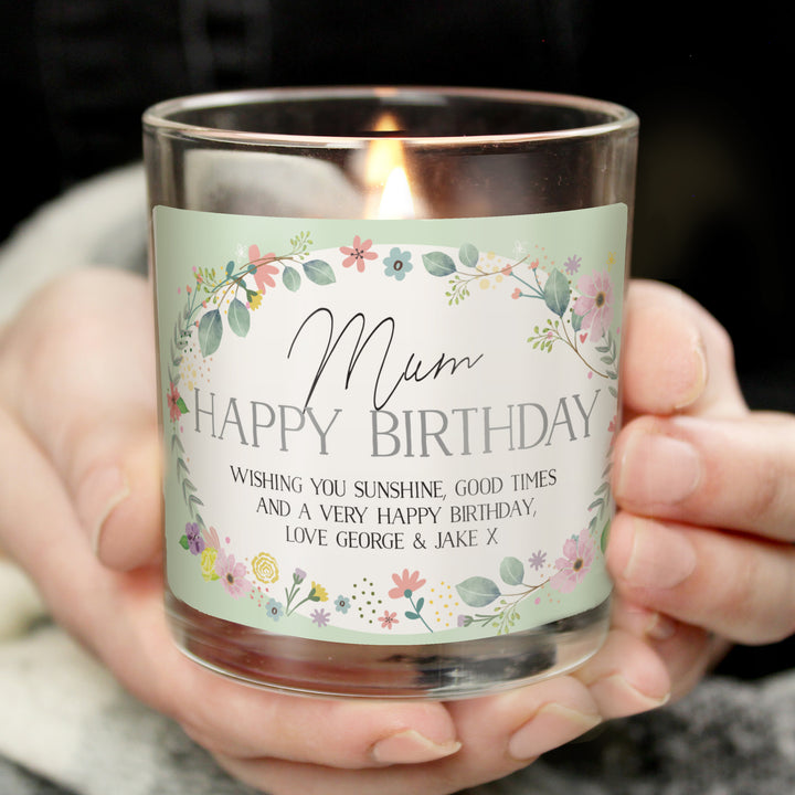 Personalised Springtime Jar Candle - part of the Gifts Finder Personalised Candles collection