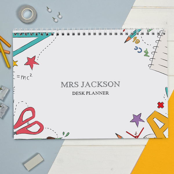 Personalised Teacher A4 Desk Planner in gift category Personalised Planners