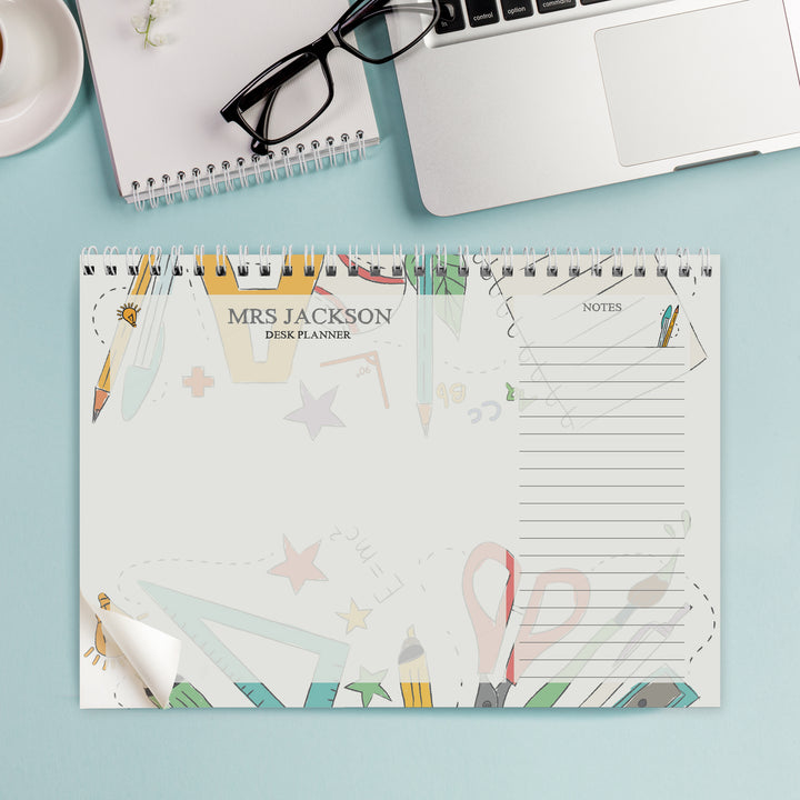 Personalised Teacher A4 Desk Planner in gift category Personalised Planners