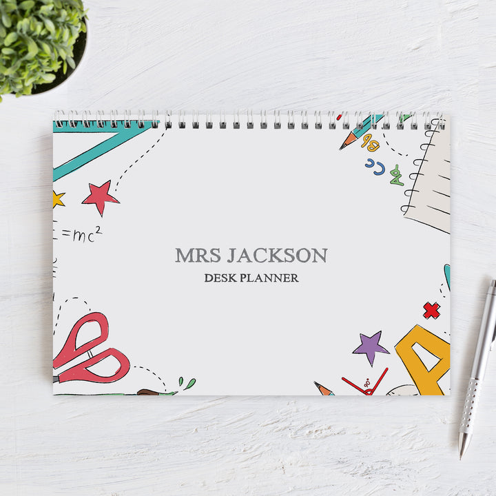 Personalised Teacher A4 Desk Planner in gift category Personalised Planners