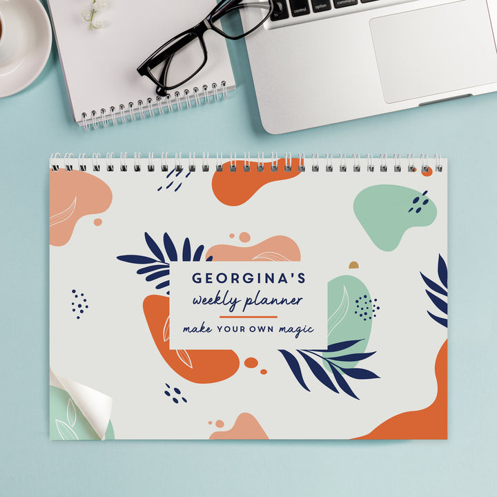 Personalised Tropical A4 Desk Planner in gift category Personalised Planners