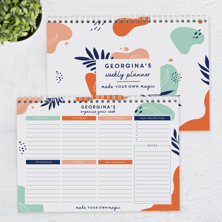 Personalised Tropical A4 Desk Planner in gift category Personalised Planners