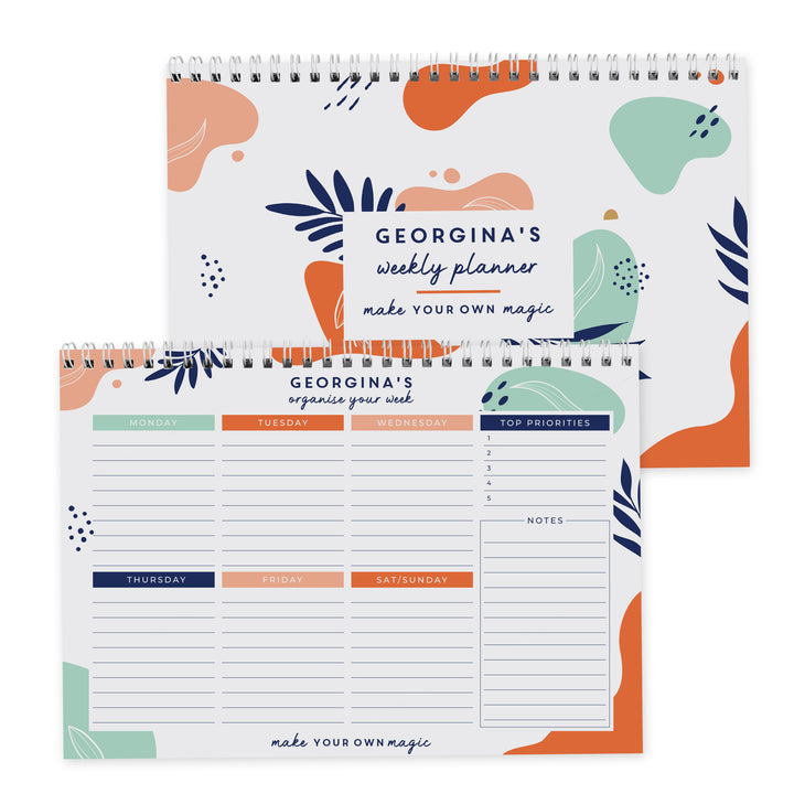 Personalised Tropical A4 Desk Planner in gift category Personalised Planners