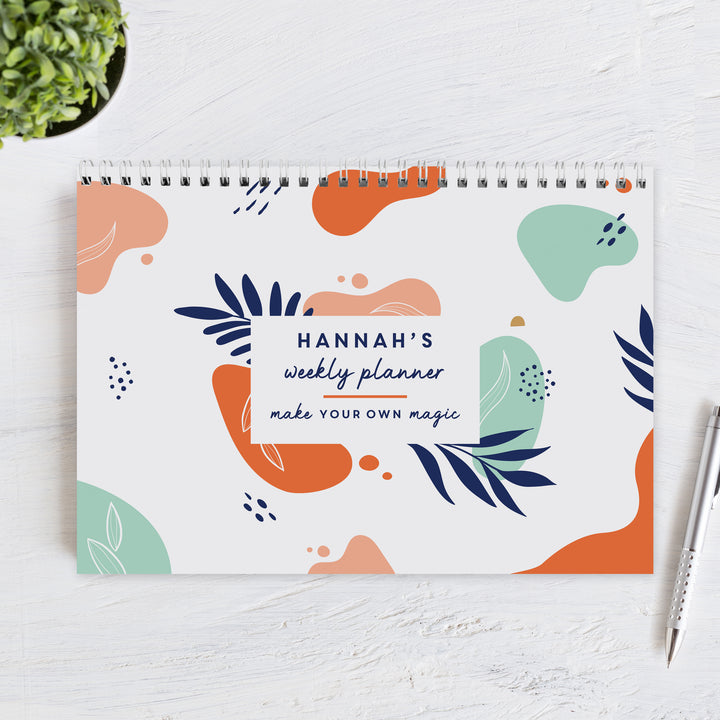 Personalised Tropical A4 Desk Planner in gift category Personalised Planners