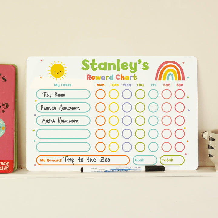 Personalised Rewards Chart & Dry Wipe Pen in gift category Personalised Pen & Pencil Gifts