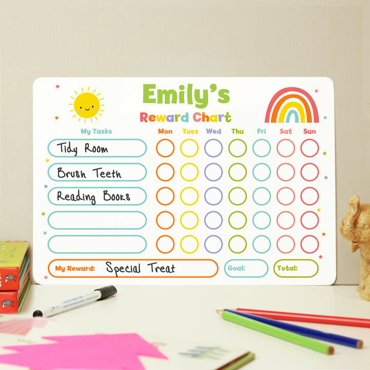 Personalised Rewards Chart & Dry Wipe Pen in gift category Personalised Pen & Pencil Gifts