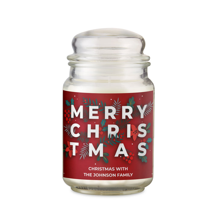 Personalised Christmas Large Scented Jar Candle - part of the Gifts Finder Personalised Jar Candles collection