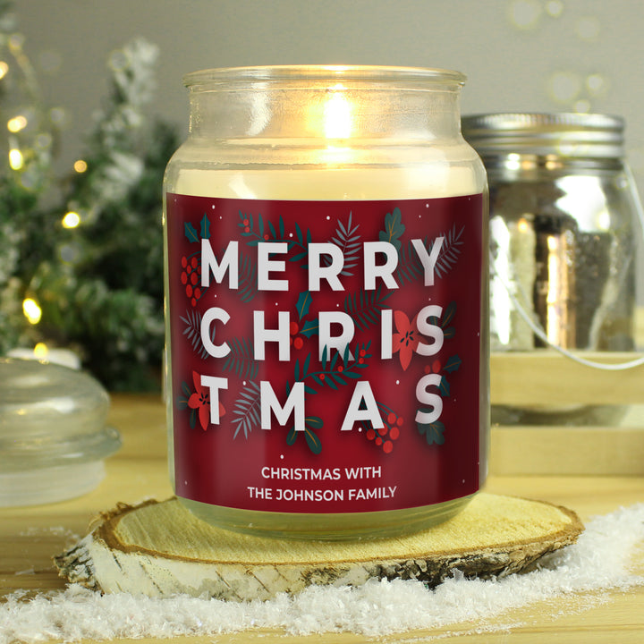 Personalised Christmas Large Scented Jar Candle - part of the Gifts Finder Personalised Jar Candles collection