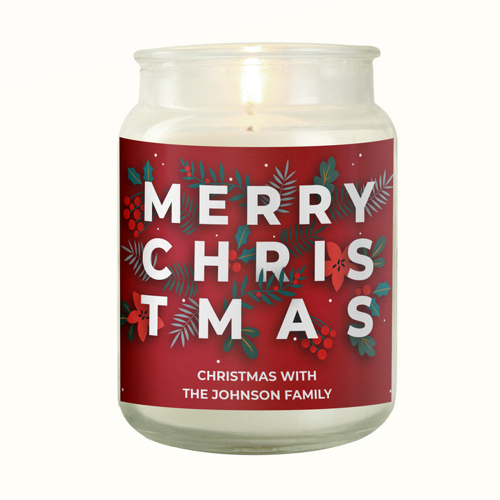 Personalised Christmas Large Scented Jar Candle - part of the Gifts Finder Personalised Jar Candles collection