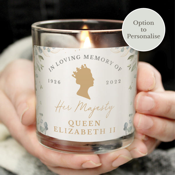 Buy Personalised Queens Commemorative Small Candle Jar at www.giftsfinder.co.uk