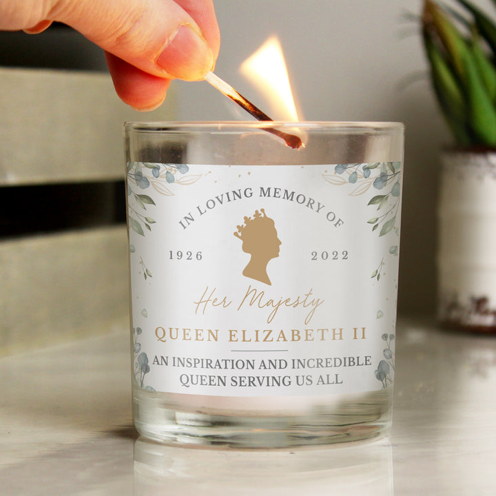 Personalised Queens Commemorative Small Candle Jar - part of the Gifts Finder Personalised Jar Candles collection