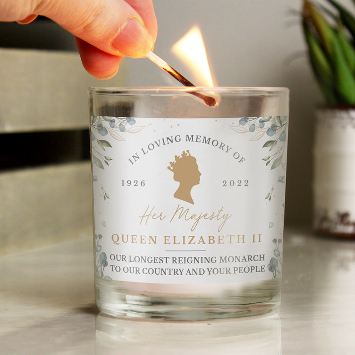 Personalised Queens Commemorative Small Candle Jar - part of the Gifts Finder Personalised Jar Candles collection