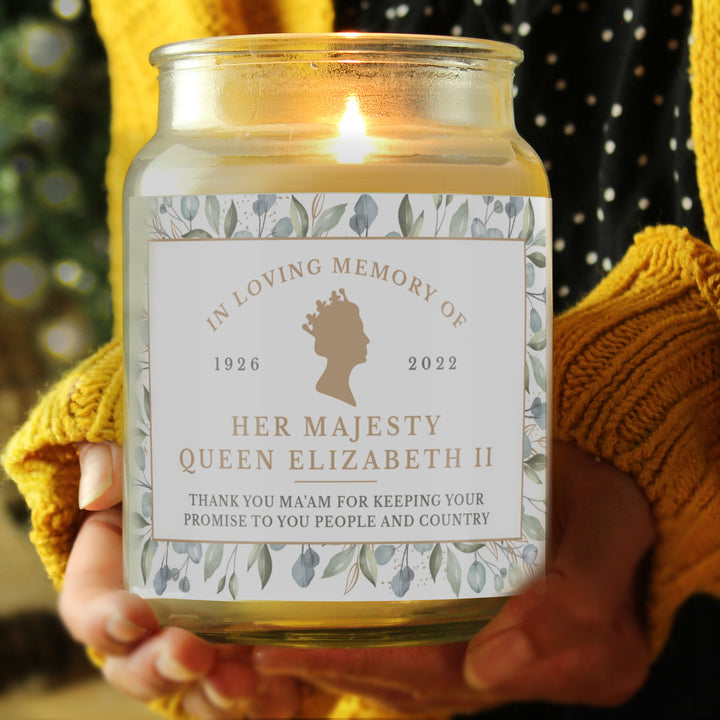 Buy Personalised Queens Commemorative Large Vanilla Scented Candle Jar at www.giftsfinder.co.uk