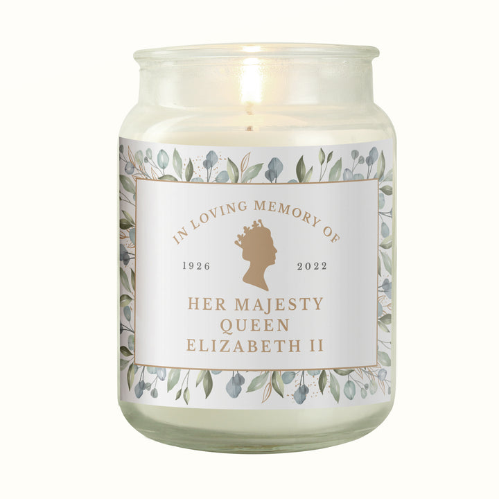 Buy Personalised Queens Commemorative Large Vanilla Scented Candle Jar at www.giftsfinder.co.uk