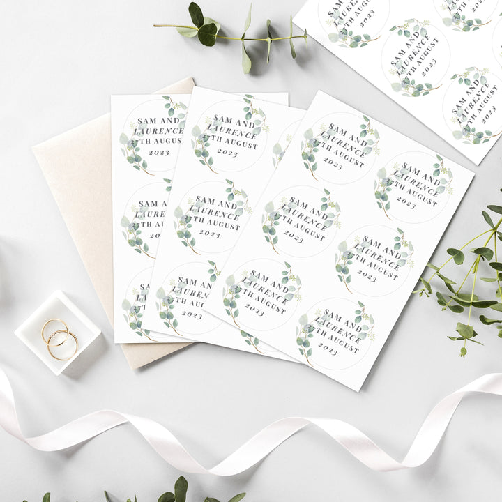 Buy Personalised Botanical Free Text Sticker Set available now at www.giftsfinder.co.uk