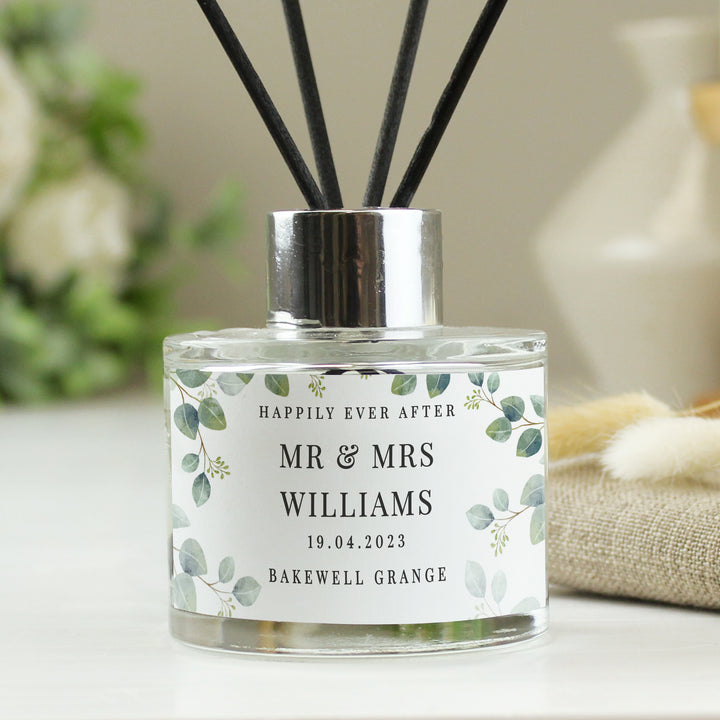 Personalised Botanical Free Text Reed Diffuser - part of the Personalised Wedding Gifts collection