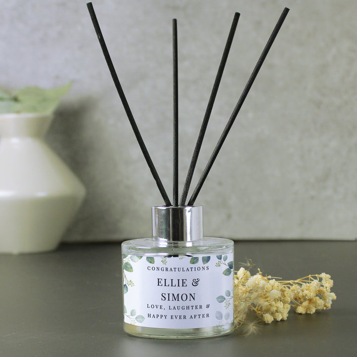 Personalised Botanical Free Text Reed Diffuser - part of the Personalised Wedding Gifts collection