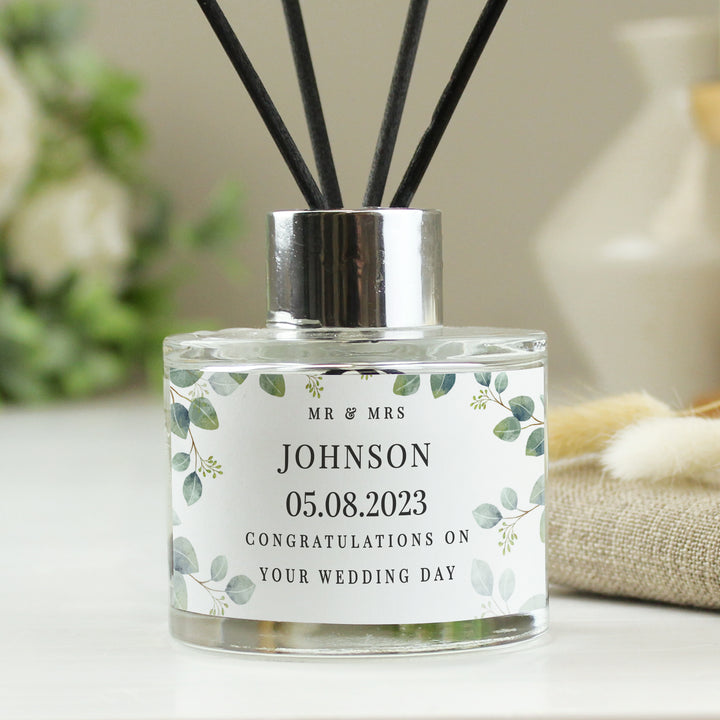 Personalised Botanical Free Text Reed Diffuser - part of the Personalised Wedding Gifts collection