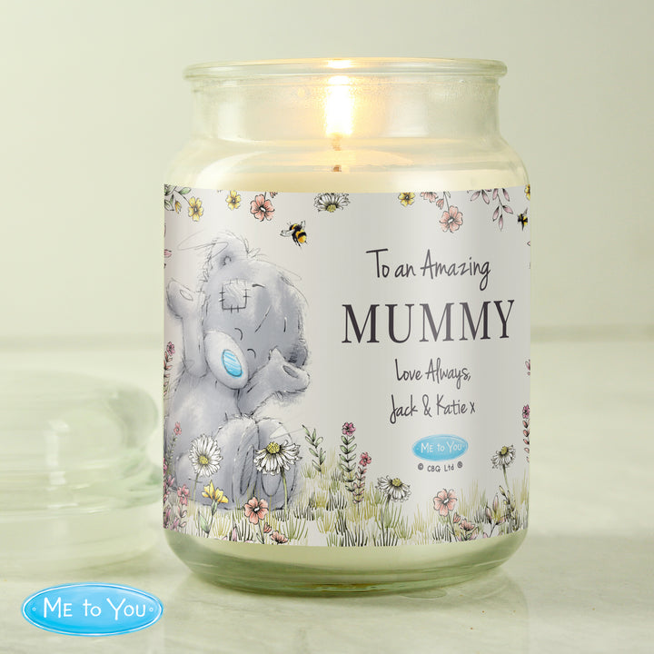 Buy Personalised Me to You Floral Large Scented Jar Candle available now at www.giftsfinder.co.uk